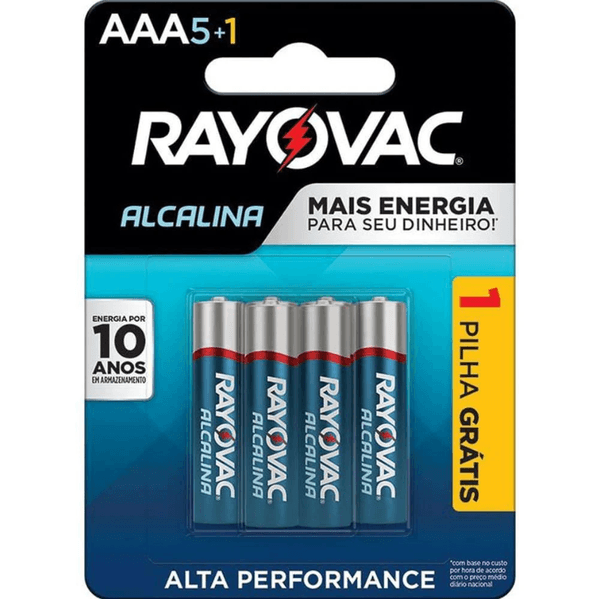 Pilha Rayovac Alcalina Palito Aaa - Leve 6 Pague 5