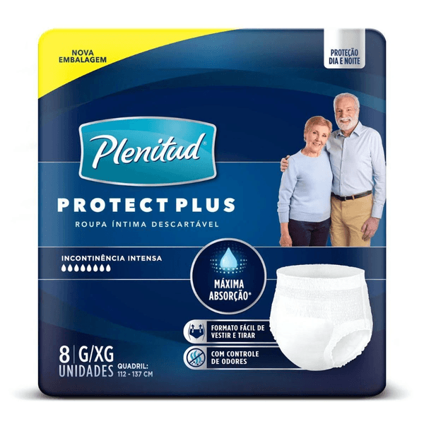 Roupa Íntima Descartável Plenitud Protect Plus G/xg - 8 Unidades