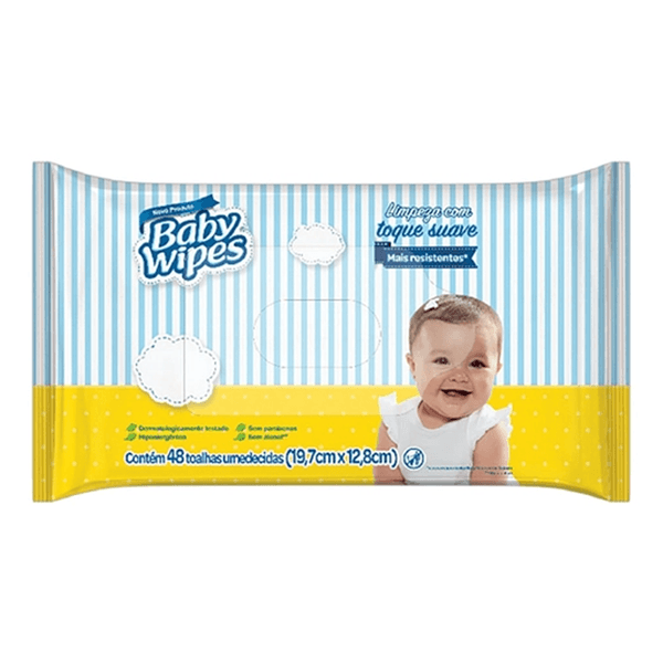 Toalha Umedecida Baby Wipes 48 Unidades