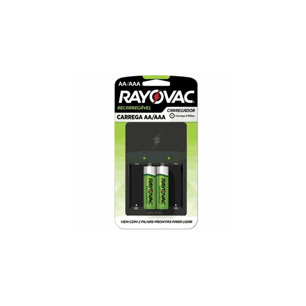 Recarregador Rayovac Ps132 - Acompanha 2 Pilhas