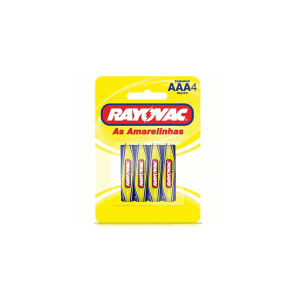 Pilha Rayovac Amarelinha Palito Aaa - 4 Unidades