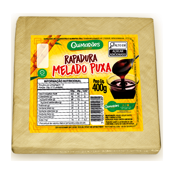 Rapadura De Melado Puxa Com Palha 400g