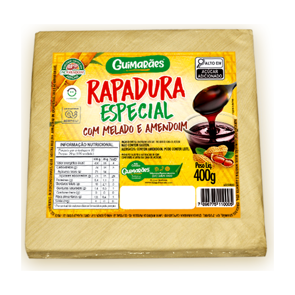 Rapadura Especial De Melado Puxa Na Palha 400g