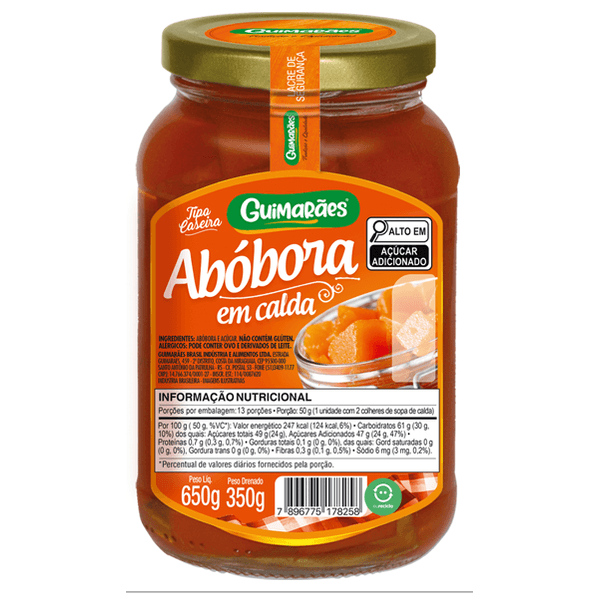 Doce De Abóbora Em Calda 650g