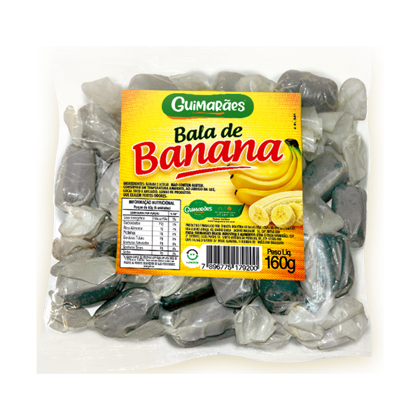 Bala De Banana Embrulhada Pacote 160g