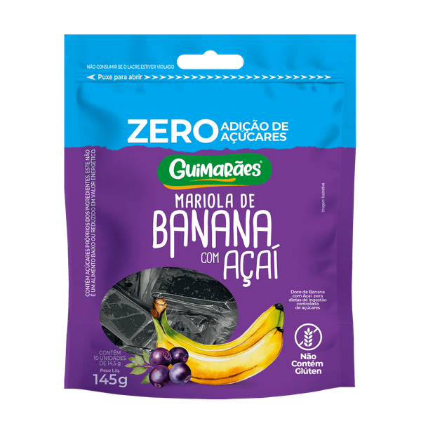 Mariola de Banana com Açaí Zero Adição de Açúcares 145 G Guimarães