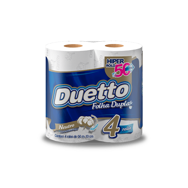 PAPEL HIGIENICO FOLHA DUPLA DUETTO C/4 ROLOS COM 30M