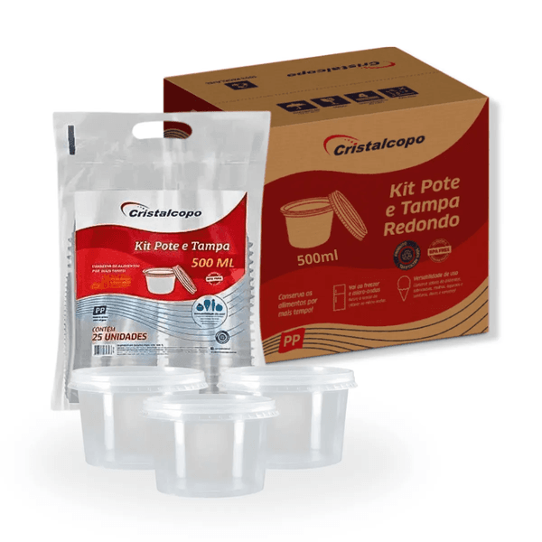 POTE REDONDO 0500G CRISTALCOPO CX 300 UNIDADES