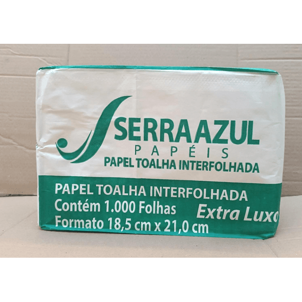 TOALHA PAPEL BRANCA EXTRA LUXO SERRAZUL - PCTE 1000 FL 