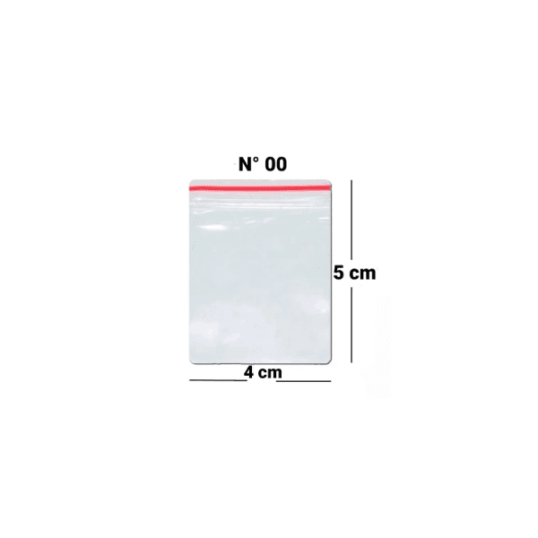 SACO PLASTICO ZIPADO 04x05CM N.00 - PCTE 100 UNID