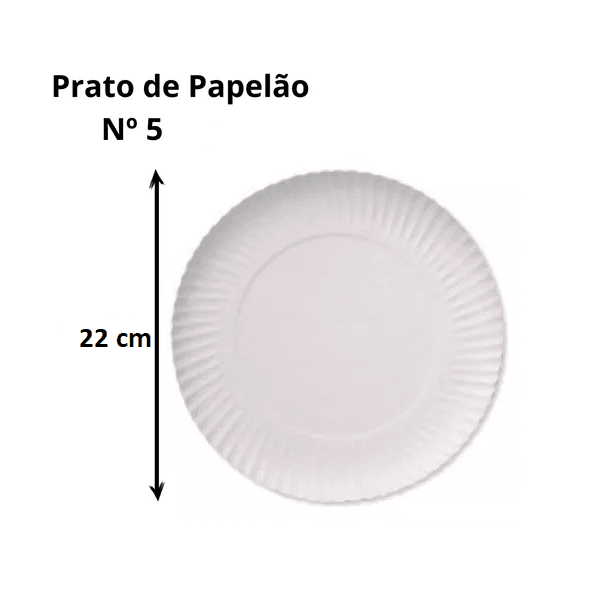 PRATO PAPELAO BRANCO 22 CM N.5 - FD 100 UNID