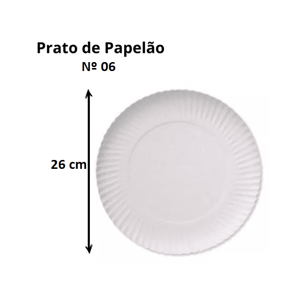 PRATO PAPELAO BRANCO 26 CM Nº6 - FD 100 UNID