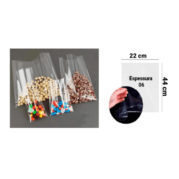 SACO PLASTICO PP 22X44X06 - PCTE 1 KG