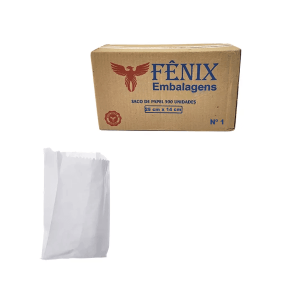 SACO DE PAPEL MONO BRANCO 1,0 KG - CX 500 UNID