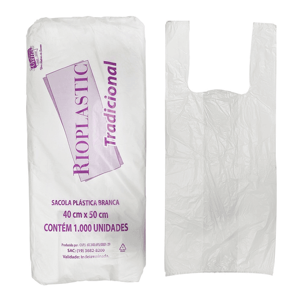 SACOLA PLASTICA 40X50 RIOPLASTIC - FARDO 1000 UNID