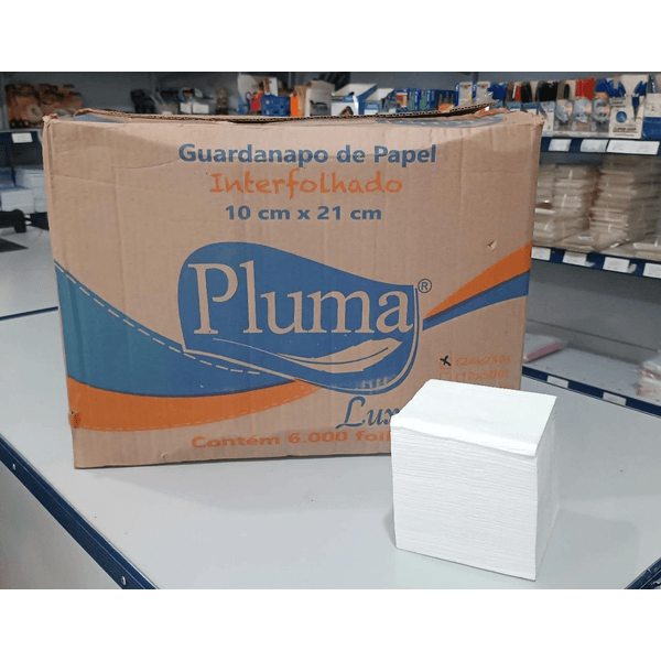 GUARDANAPO PLUMA INTERFOLHADO 10x21 LUXO - CX 6000 UNID