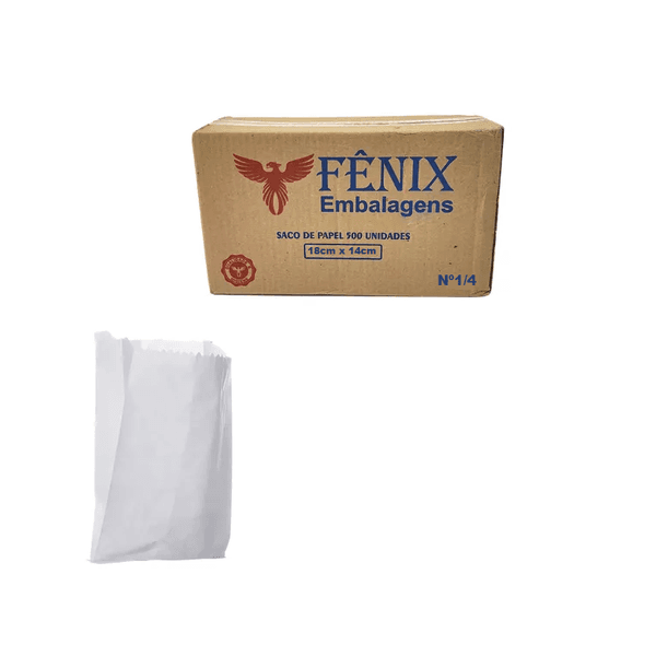 SACO DE PAPEL MONO BRANCO 0,250 KG - CX 500 UNID