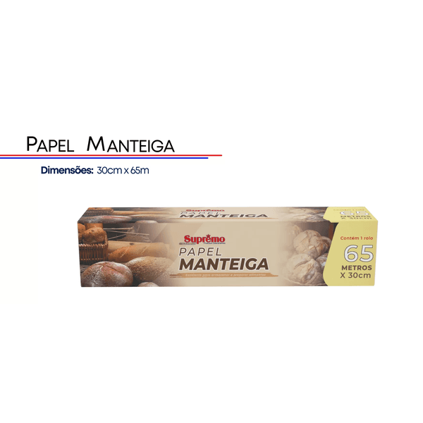 PAPEL MANTEIGA SUPREMO 30cmx65mts - UNID 