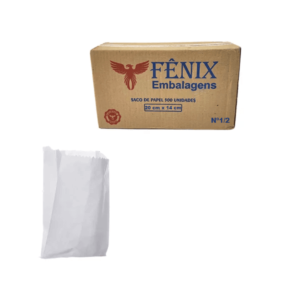 SACO DE PAPEL MONO BRANCO 0,500 KG - CX 500 UNID