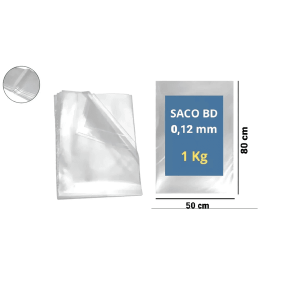 SACO PLAST BAIXA DENS 50X80X12 - PCTE 1 KG