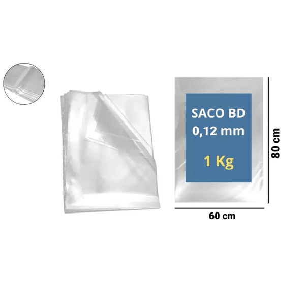 SACO PLAST BAIXA DENS 60X80X12 - PCTE 1 KG