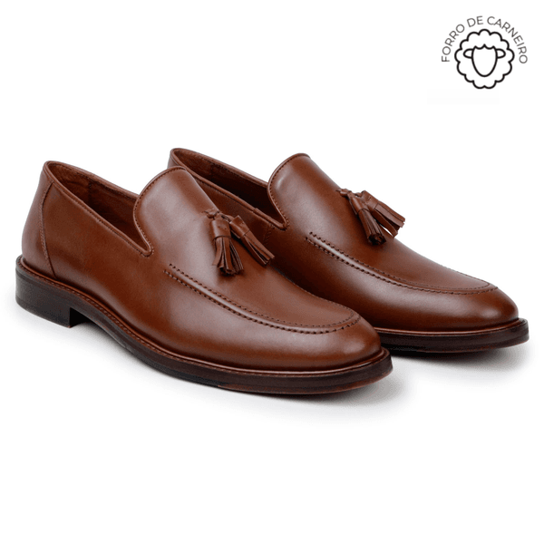 Sapato Masculino Loafer Tulsa Couro Havana 