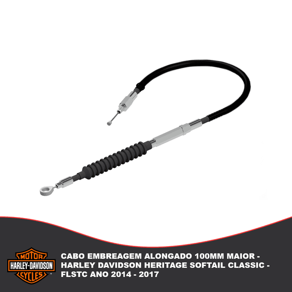 Cabo Embreagem Alongado 100mm Maior - Harley Davidson Heritage Softail Classic - Flstc Ano 2014 - 2017