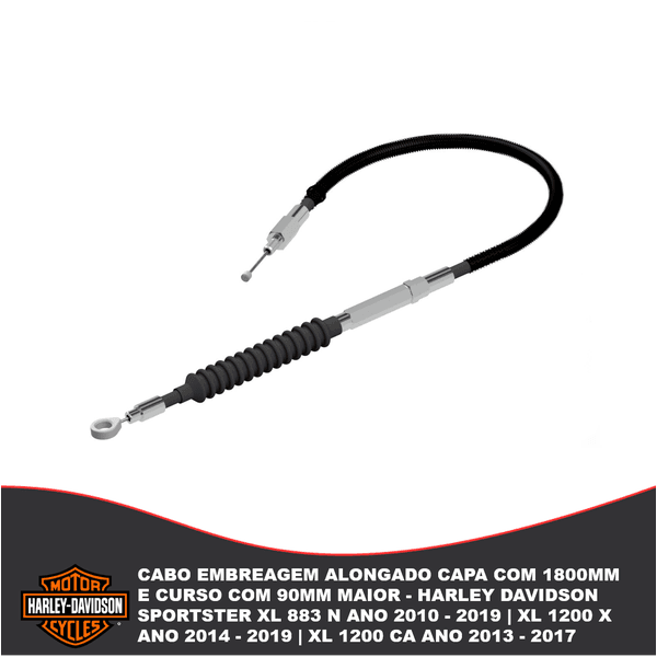 Cabo Embreagem Alongado 1800mm E Curso Com 90mm Maior - Harley Davidson Sportster Xl 883 N Ano 2010 - 2019