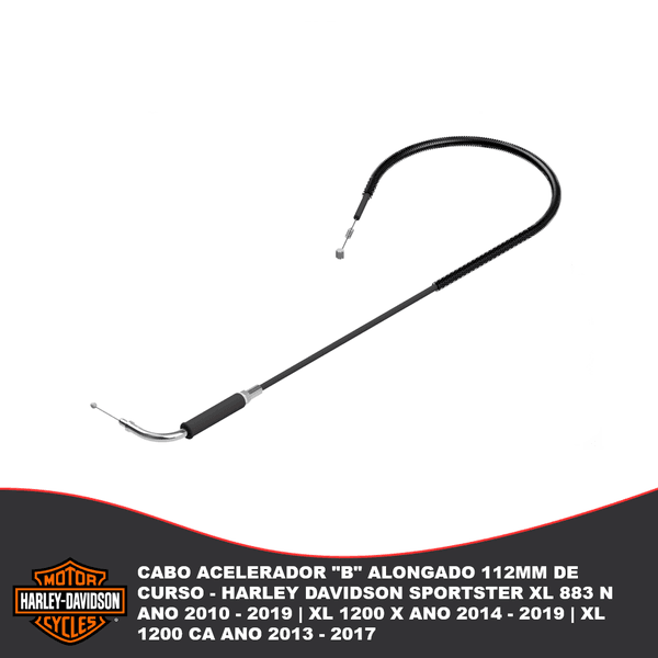Cabo Acelerador "B" Alongado 112mm De Curso - Harley Davidson Sportster Xl 883 N Ano 2010 - 2019