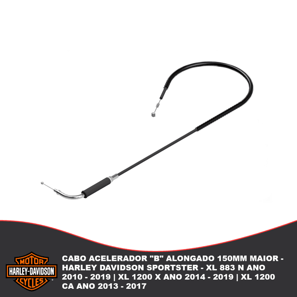 Cabo Acelerador "B" Alongado 150mm Maior - Harley Davidson Sportster Xl 883 N Ano 2010 - 2019