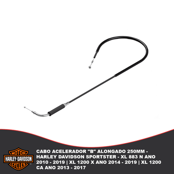 Cabo Acelerador "B" Alongado 250mm - Harley Davidson Sportster Xl 883 N Ano 2010 - 2019
