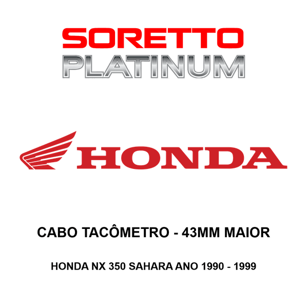 Cabo Tacômetro Alongado 43mm Maior - Honda Nx 350 Sahara Ano 1990 - 1999
