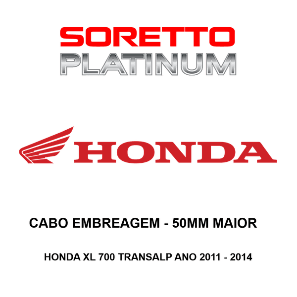 Cabo Embreagem Alongado 50mm Maior - Honda Xl 700 Transalp Ano 2011 - 2014