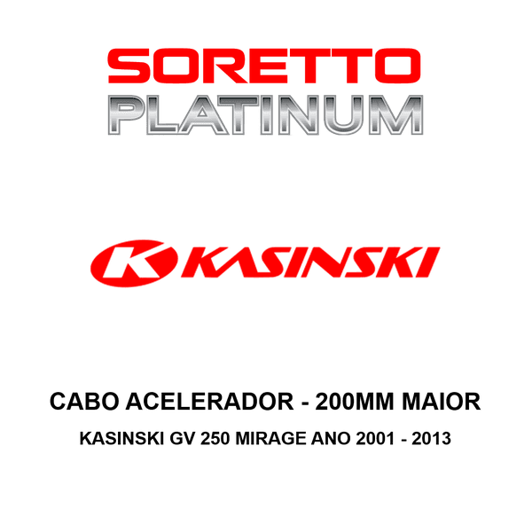 Cabo Acelerador Alongado 200mm Maior - Kasinski Gv 250 Mirage Ano 2001 - 2013