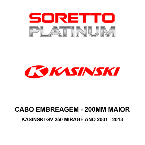 Cabo Embreagem Alongado 200mm Maior - Kasinski Gv 250 Mirage Ano 2001 - 2013