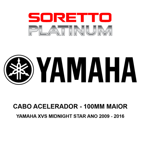 Cabo Acelerador "B" Alongado 100mm Maior - Yamaha Xvs Midnight Star Ano 2009 - 2016
