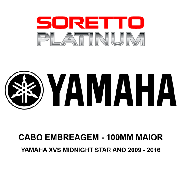 Cabo Embreagem Alongado 100mm Maior - Yamaha Xvs Midnight Star Ano 2009 - 2016