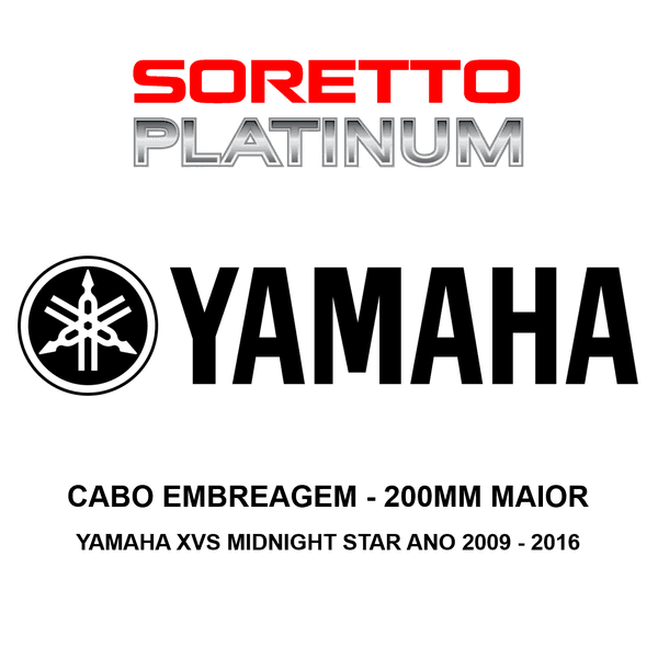 Cabo Embreagem Alongado 200mm Maior - Yamaha Xvs Midnight Star Ano 2009 - 2016