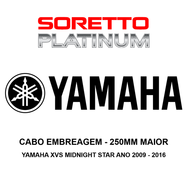 Cabo Embreagem Alongado 250mm Maior - Yamaha Xvs Midnight Star Ano 2009 - 2016