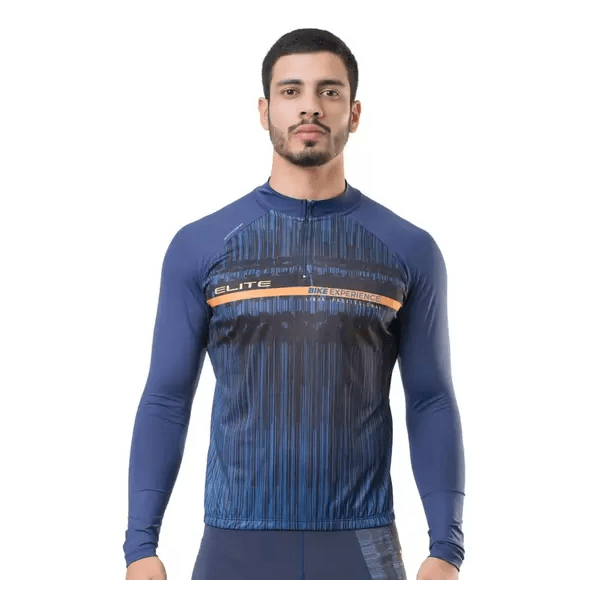 Camisa Manga Longa Elite Bike Experience Preto/azul 