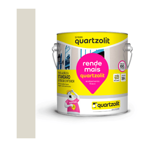 Tinta Acrílica - Rende Mais - Branco Gelo - 3,6 Litros - Quartzolit 