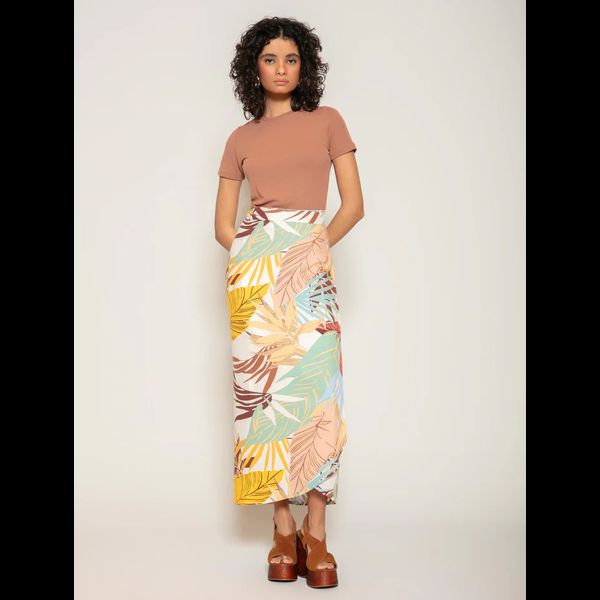 Saia Envelope Floral Biamar Branco