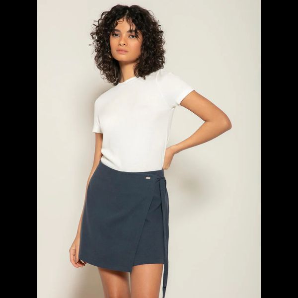 Blusa Canelada de Viscose Biamar Branco 