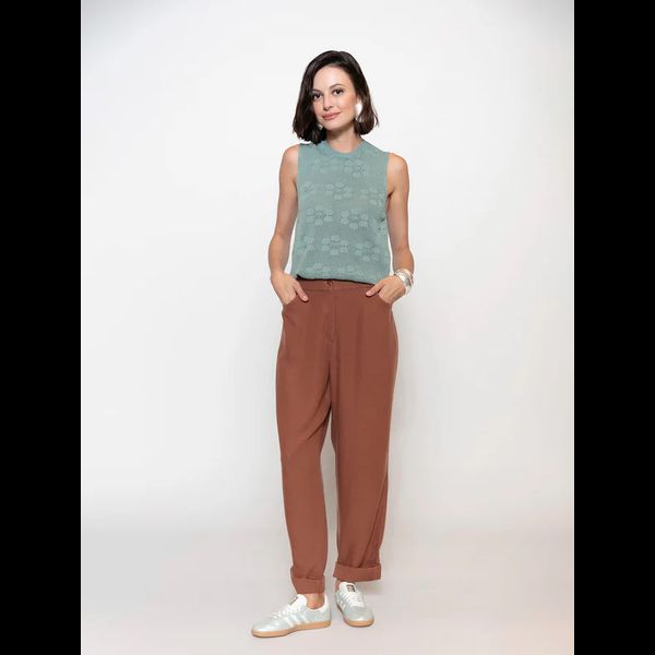 Calça Linhocel Reta - Mocha Mousse