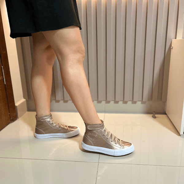 Bota Feminina em Couro Legítimo Virginia - Bronze