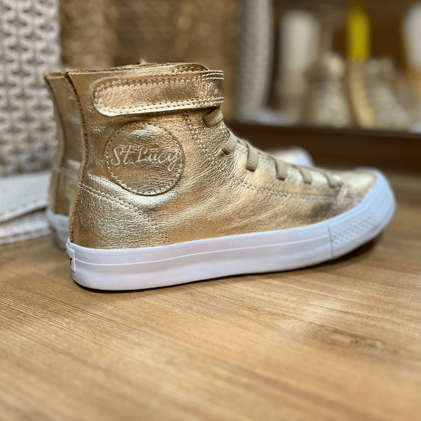 Bota Feminina em Couro Legítimo Virginia - Ouro