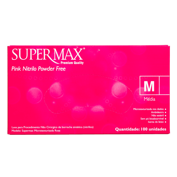 Luva Nitrilo Pink - Supermax 