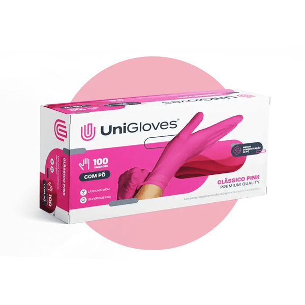 Luva Latéx Pink UniGloves M