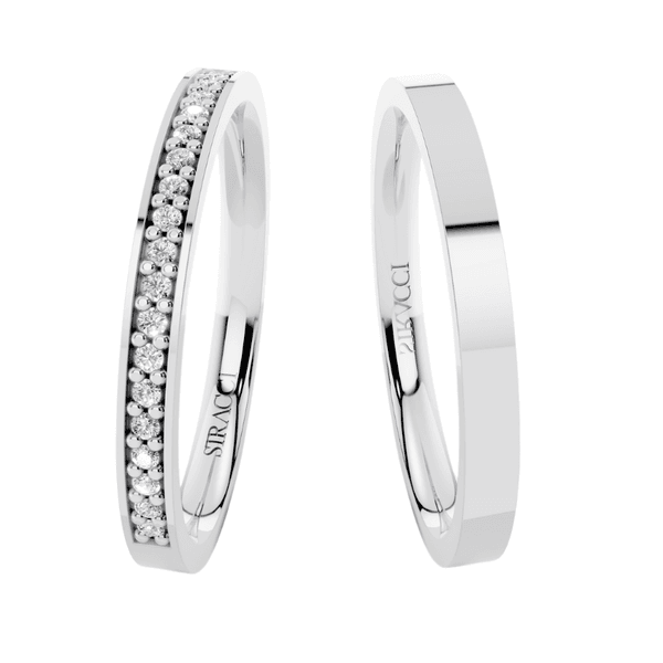 Par de Alianças Celeste em Prata 950 com Moissanite - 2mm