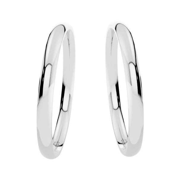 Par de Alianças Tradicional Slim em Prata 950 - 2mm